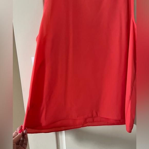 Nine West Deep Coral Women's Sleeveless V-Neck Lined Top Women’s size XL - Picture 6 of 16